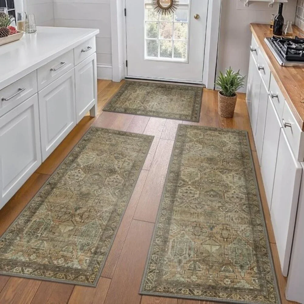 New Kitchen Mats Set of 3 – Non-Slip Washable Waterproof Rugs for Floor Decor